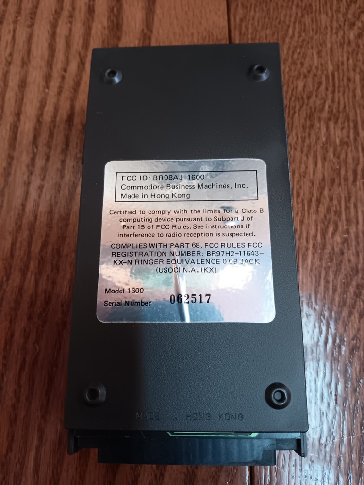 Commodore VIC 20 VICMODEM Model 1600 UNTESTED Sold As Is