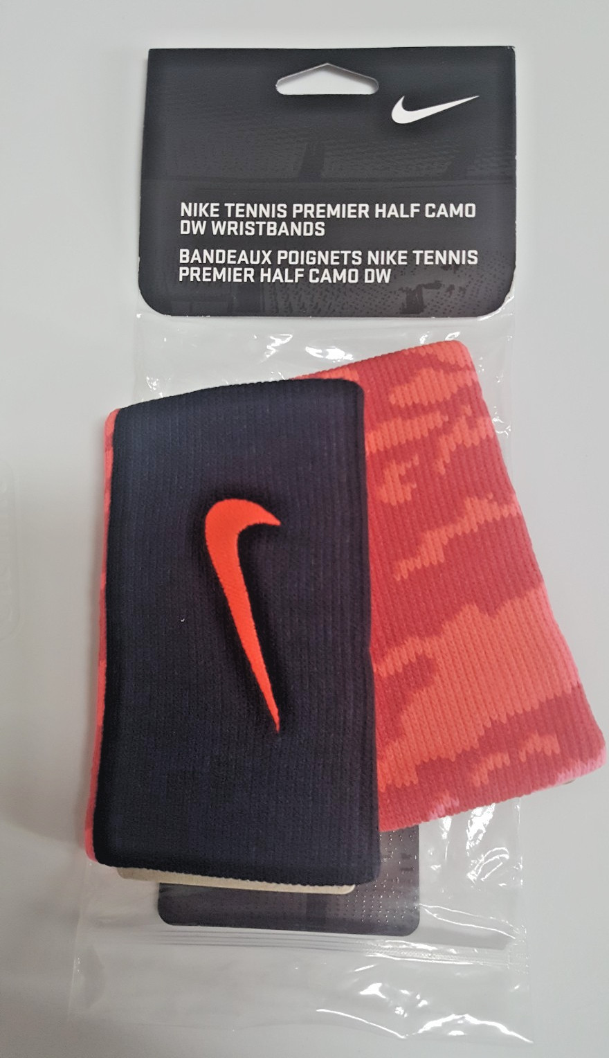 Nike Tennis Premier Half Camo DW Wristbands Unisex Black Orange AC3764-042