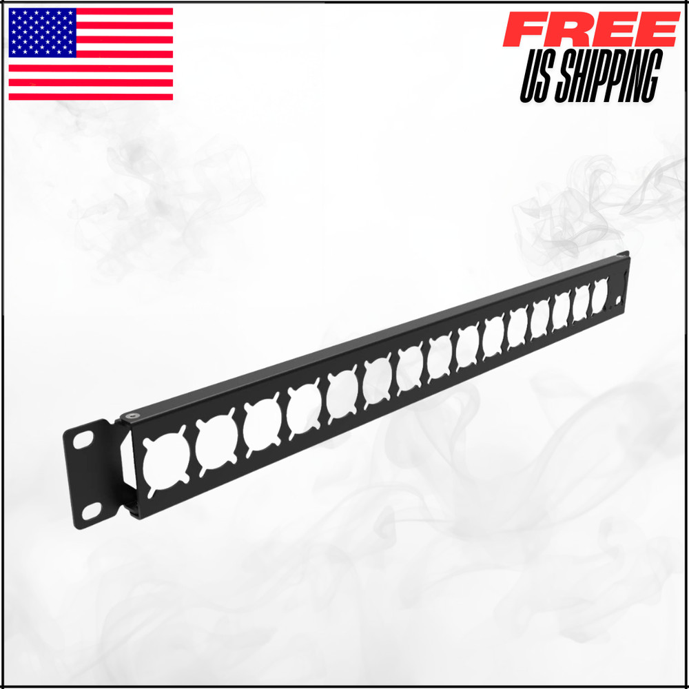 Hinged Rack Panel  XLR HDMI Audio Rack Mount Panel W/ 16 D-Series 1U16D