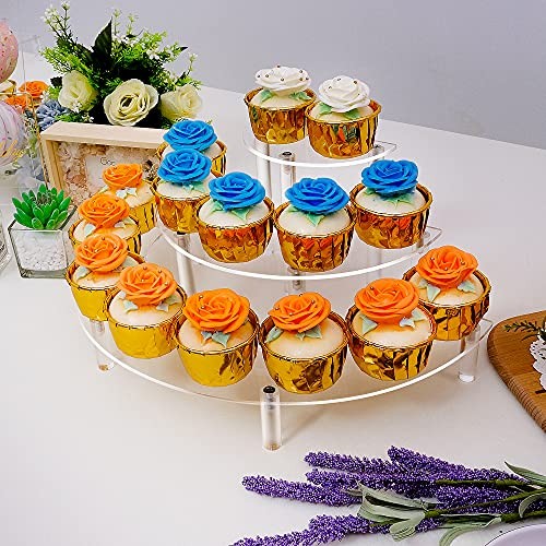 Acrylic Risers Display Stand - 3 Tier Step Display Riser- Half 1 pack Clear