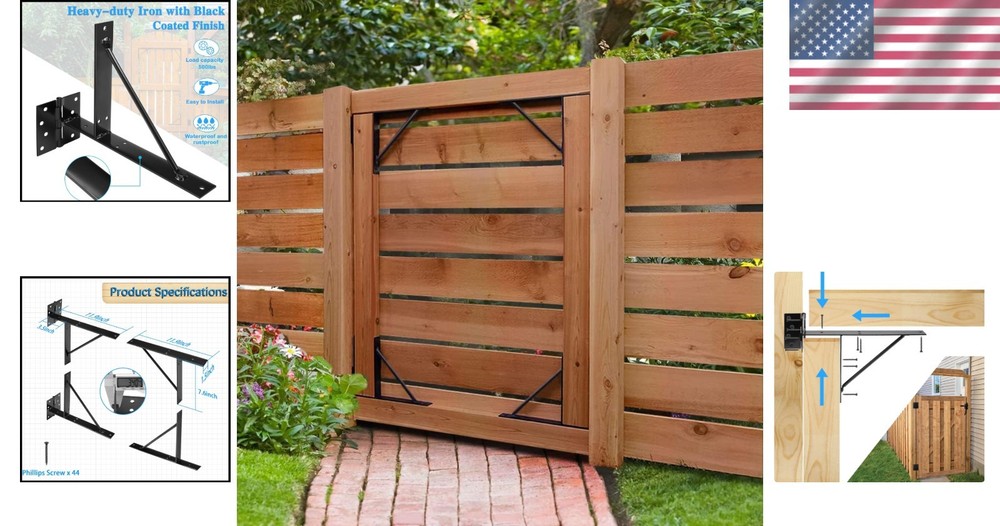 Heavy Duty Gate Hardware Kit - No Sag, Adjustable, Steel