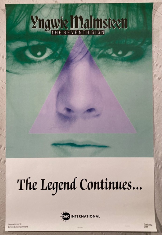 Yngwie Malmsteen 1994 Promo Poster The Seventh Sign F