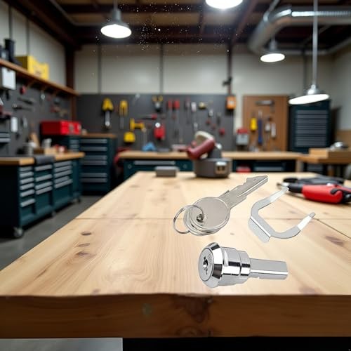 Universal Toolbox Lock, Cabinet Drawer Lock Set, 180° Rotation Unlocking