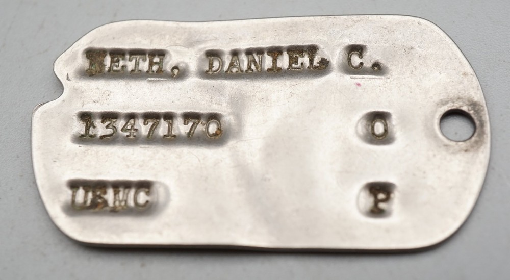 WWII - Korean War USMC Marine Dog Tag RARE ARMY STYLE