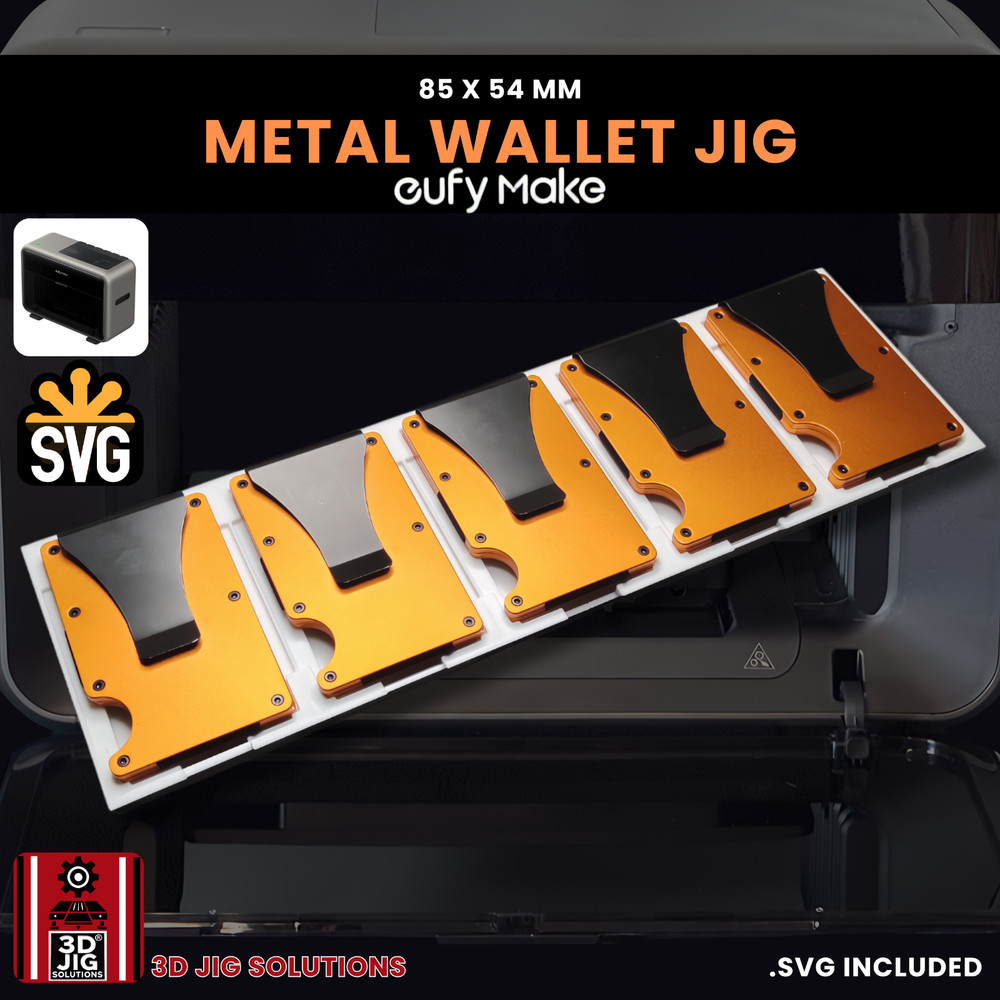 EufyMake E1 UV Printer Jig | Metal Wallet Template