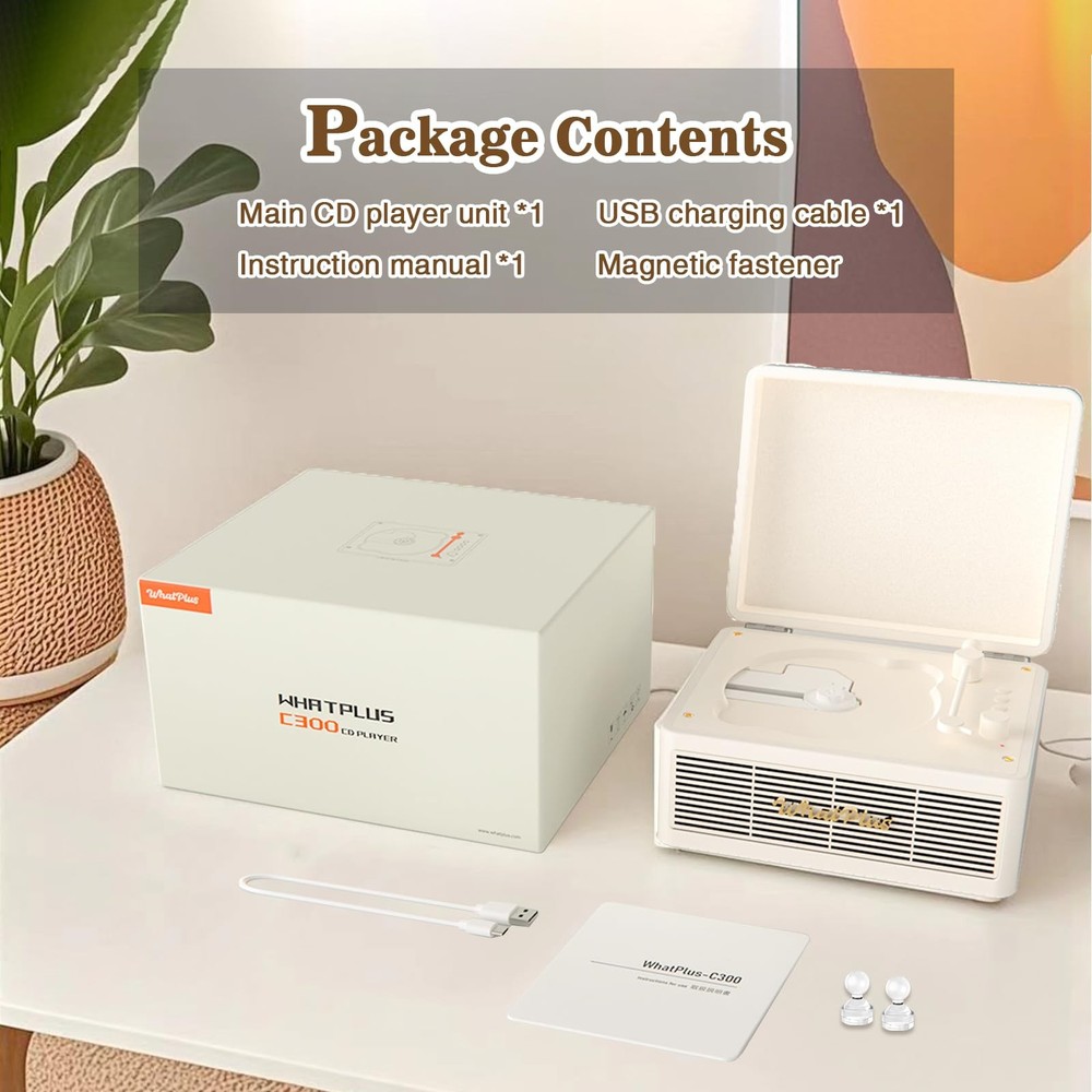 Portable CD Player with Bluetooth 5.2, Rechargeable Battery & Builtin Speaker...