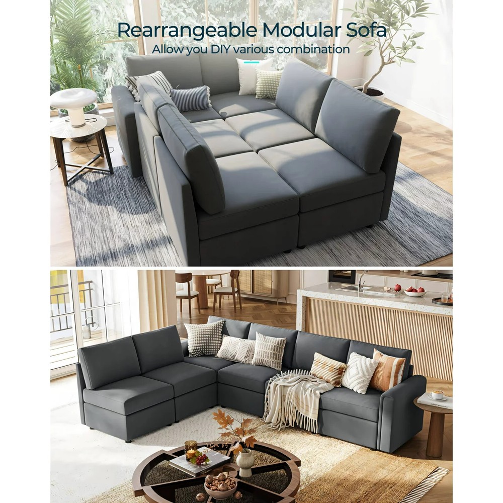 LINSY HOME Modular u shaped couch reversible chaises