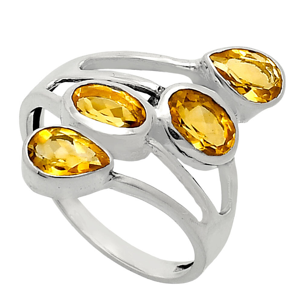 Sterling Silver Multi Gemstone Pear, Oval Shape Statement Ring for Women AGR1024