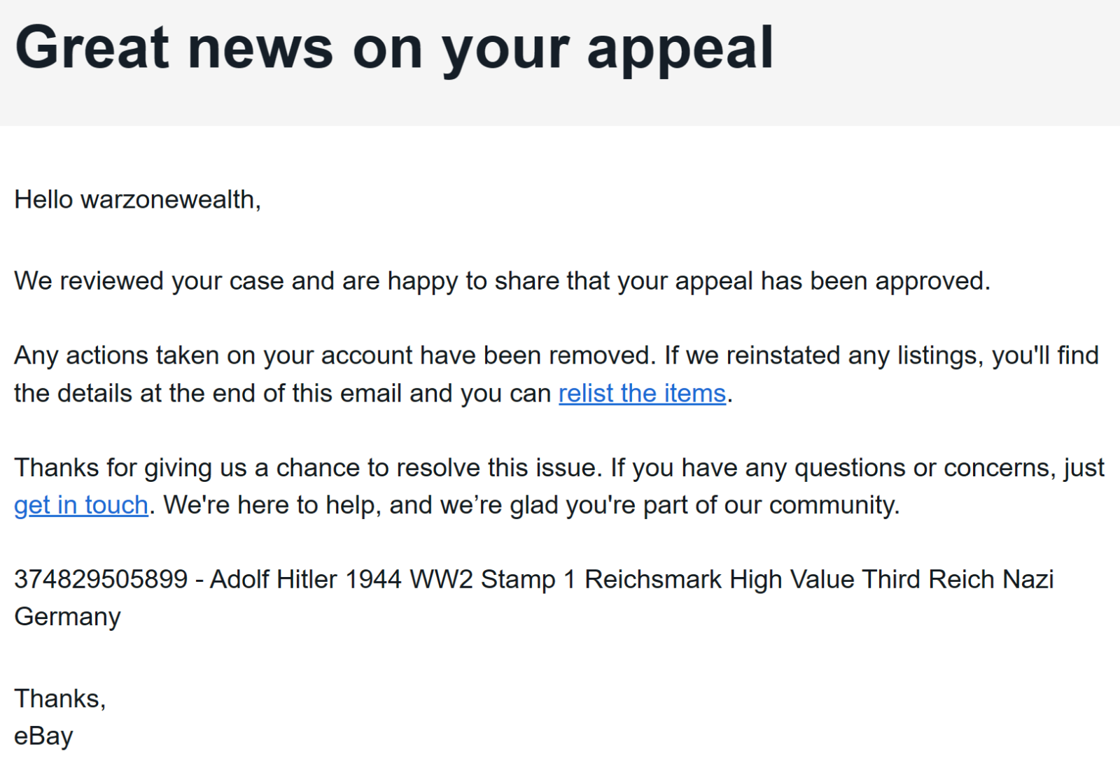 Adolf Hitler 1944 WW2 Stamp 1 Reichsmark High Value Third Reich Nazi Germany