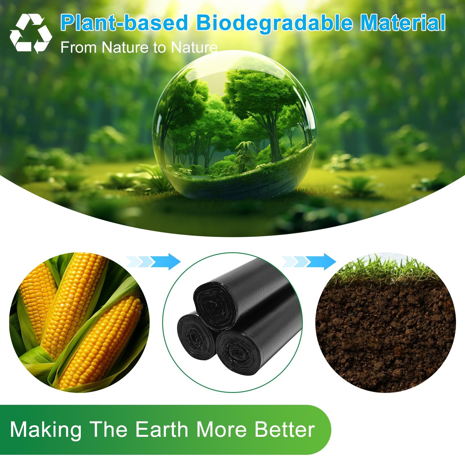 Portable Camping Toilet Bags - 50 Biodegradable Potty Liners for 5-Gallon Bucket