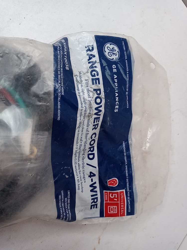 GE WX09X10038 (5FT)' 4-WIRE 40 AMP RANGE CORD