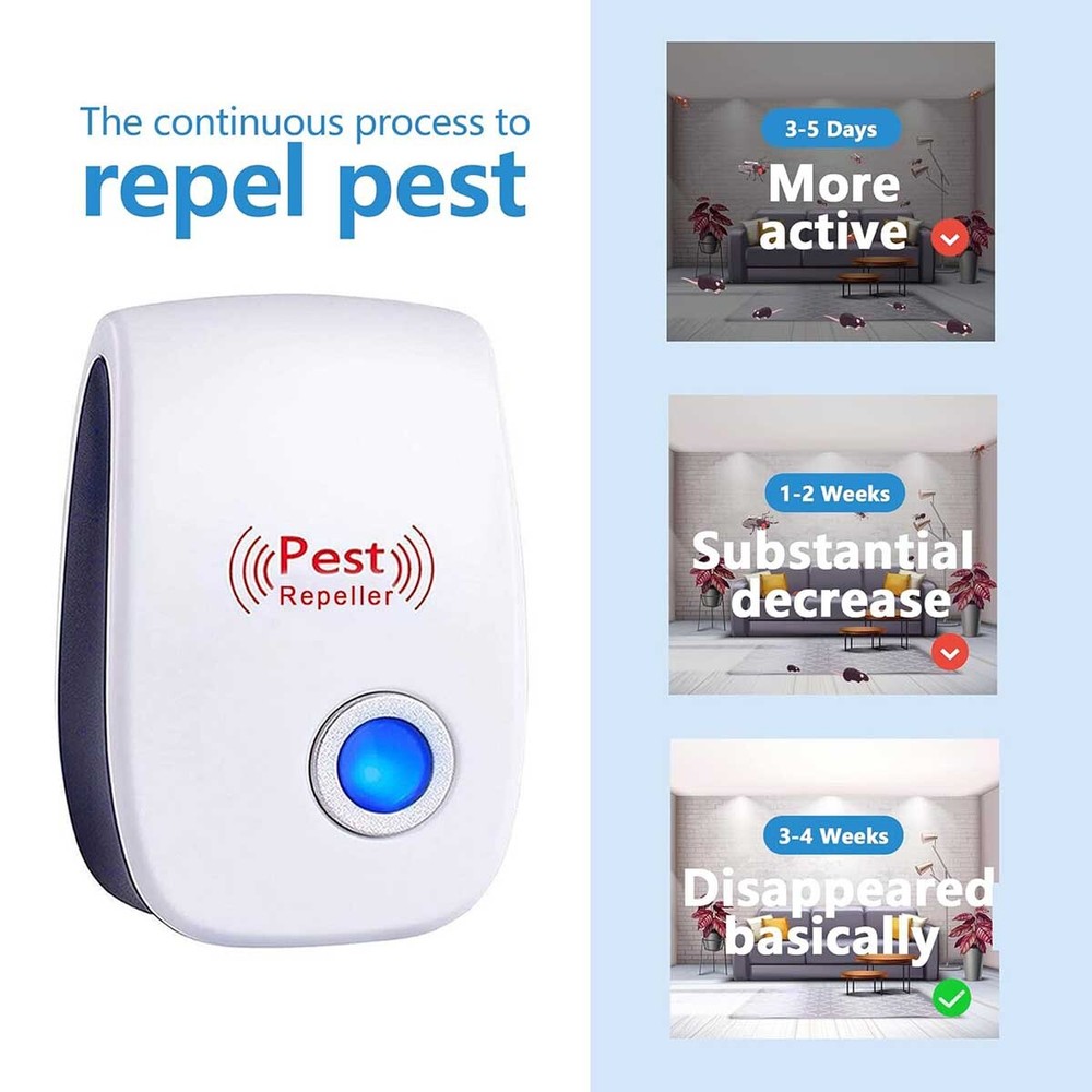 Ultrasonic Pest Repeller Control Electronic Repellent Mice Bug Rat Reject