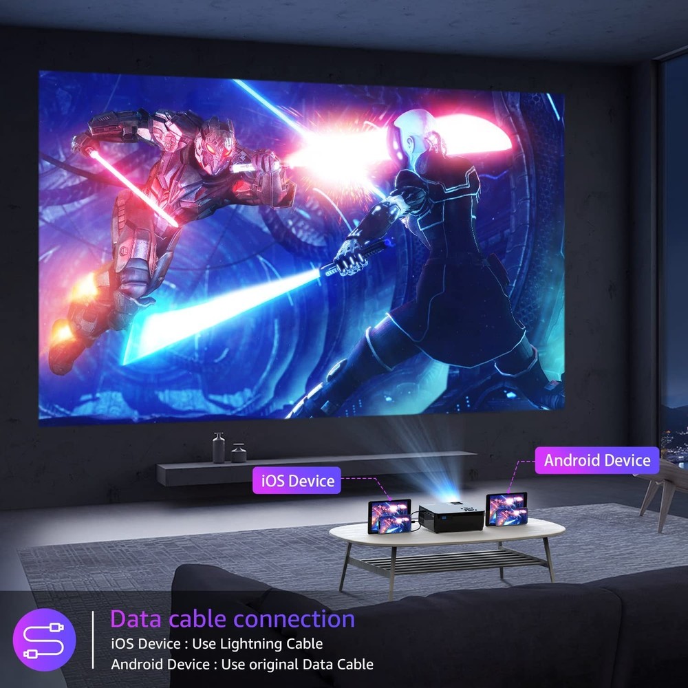 Projector with 5G WiFi and Bluetooth, Native 1080P Projector[Projector Screen...