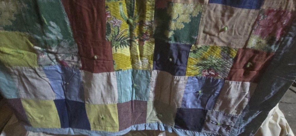 Vintage Handmade Patchwork Quilt Lightweight Thin Summer Quilt
