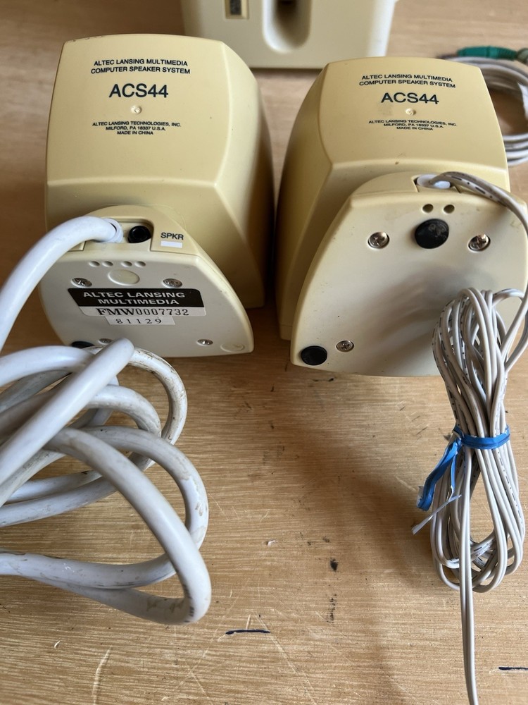 Altec Lansing ACS44 2.1 Multimedia Computer Speaker System Subwoofer Beige Testd