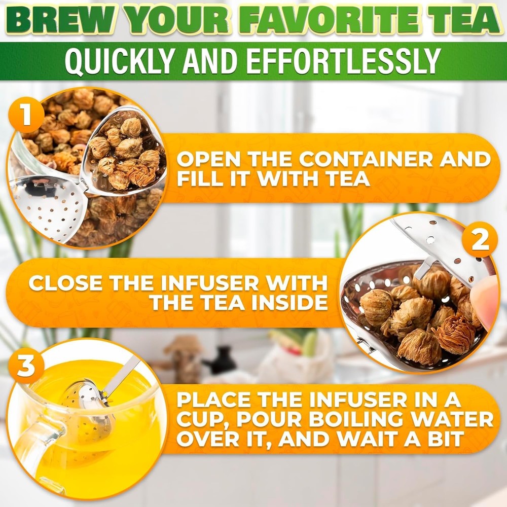 10 Pcs Heart Tea Infuser for Loose Leaf Tea Steeper – Rust-Resistant Stainless S