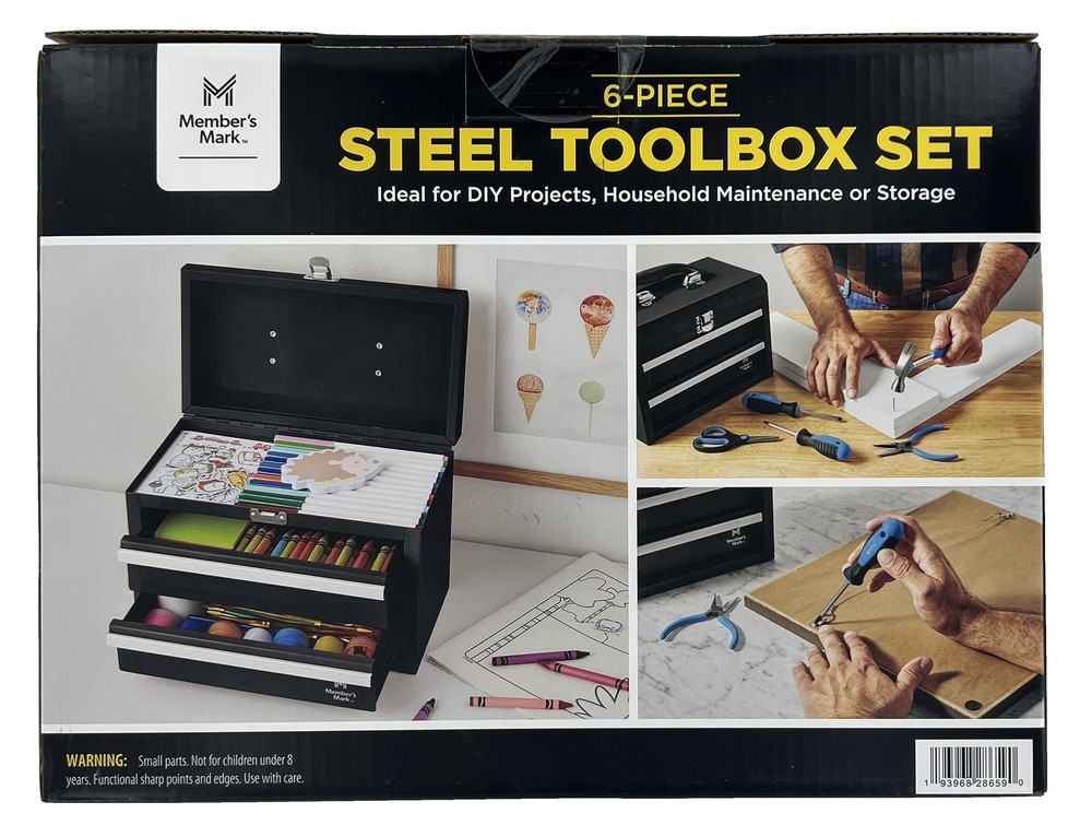 Member's Mark 11" Toolbox with 5 Piece Tool Set - Black
