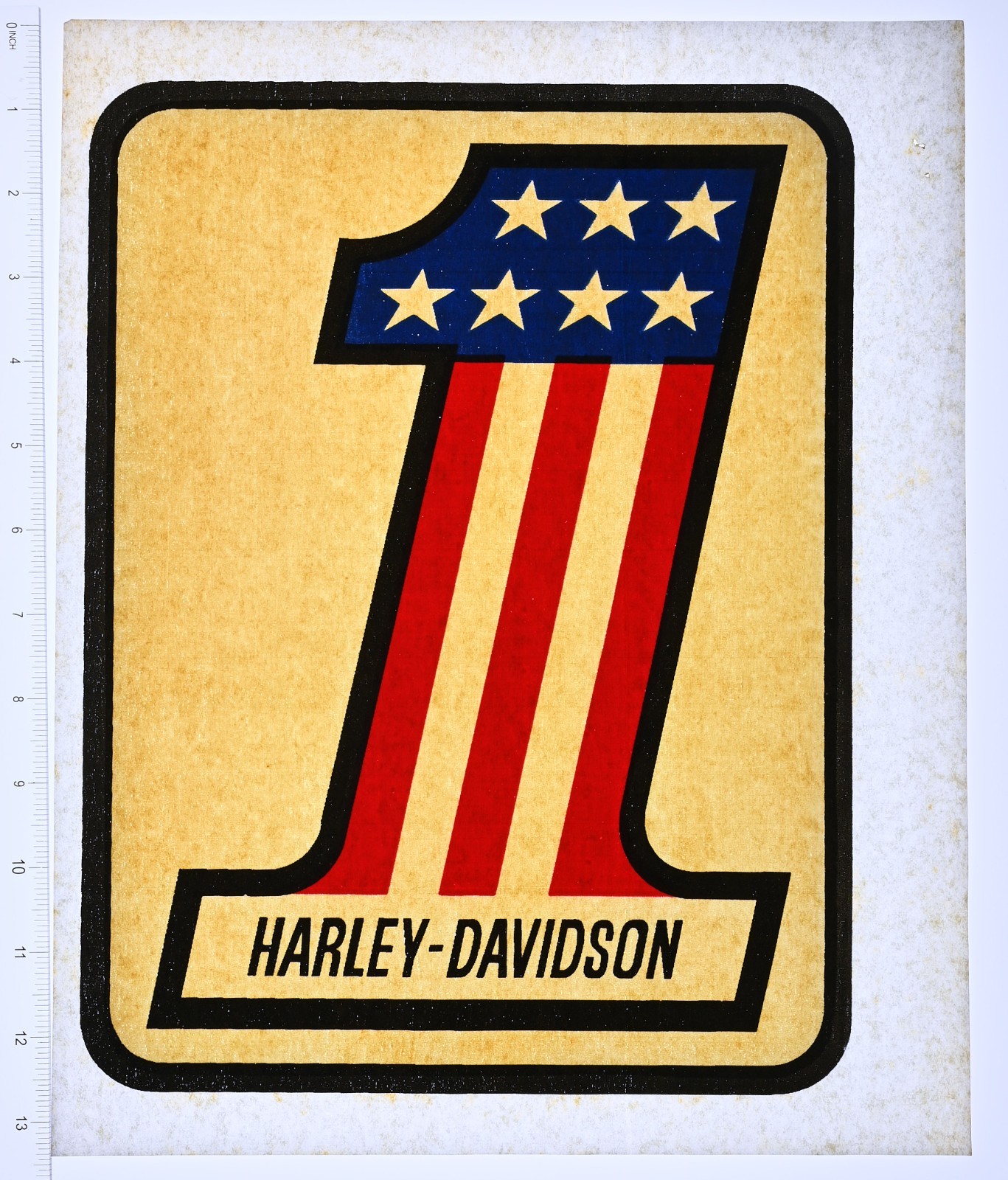 Original VINTAGE 1970s Heat Transfer | Harley Davidson Number One Logo