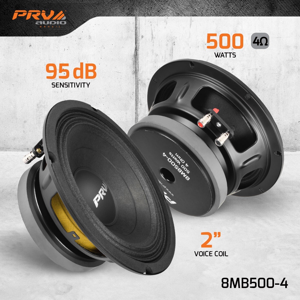 4x PRV 8" Midbass Speakers 8MB500-4 Car Audio 4 Ohm 2000 Watts