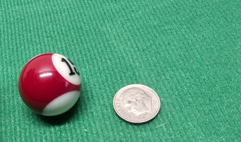 Replacement Mini Billiards Pool Ball 1" Ball Number #15 Stripe Red Tiny