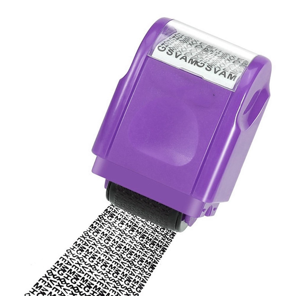 1Pc Purple Roller Stamp Data Security Protection Theft Prevention ID Stamp aa