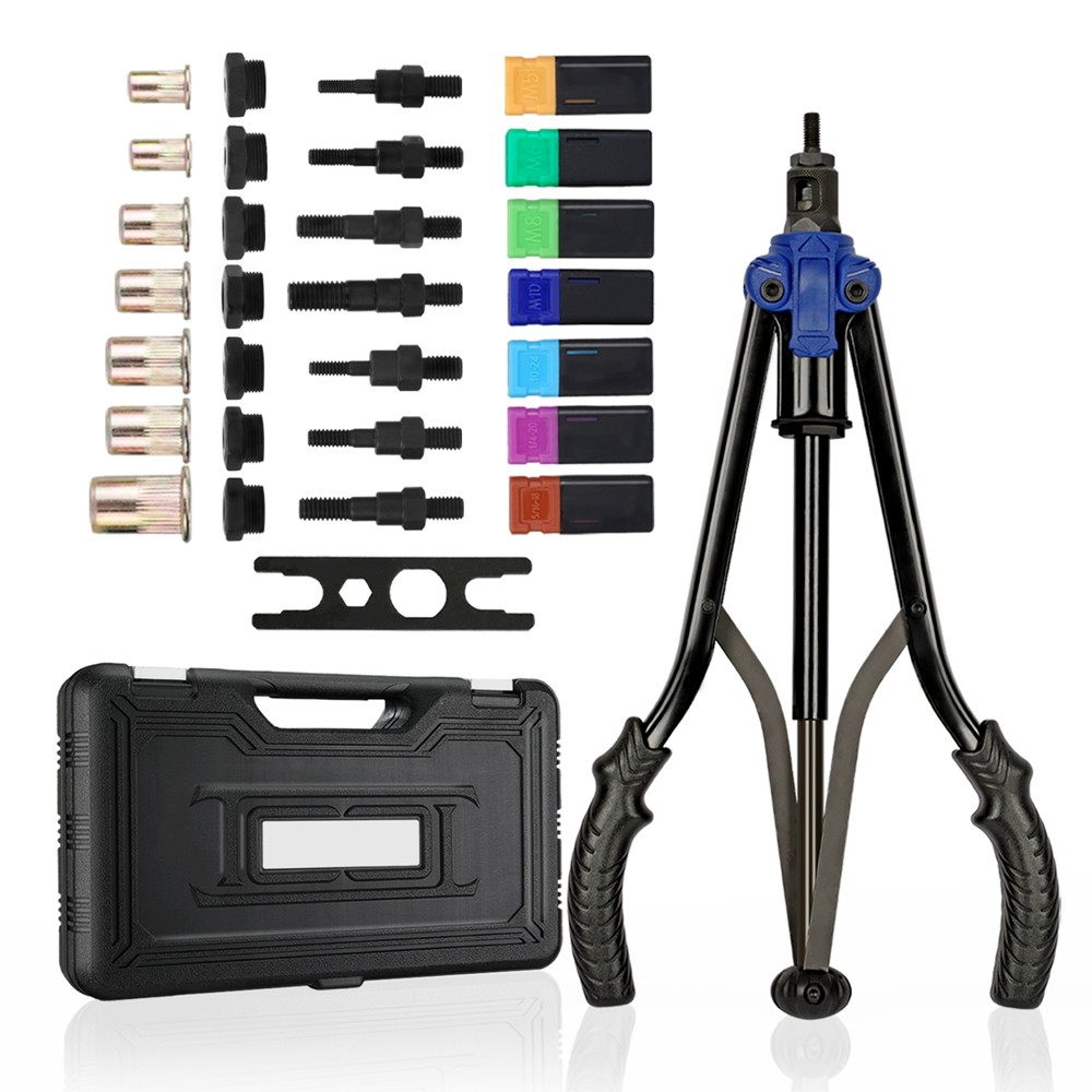 WORKPRO 79x 15" Hand Rivet Nut Setter Kit High Leverage Metric SAE Mandrel Nuts