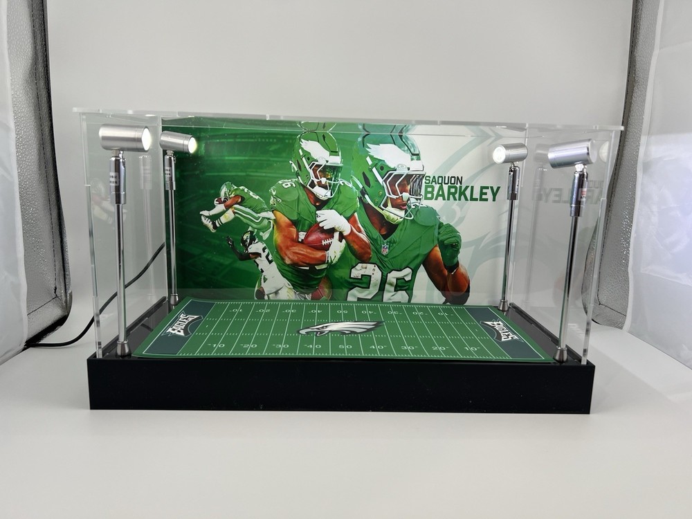 Saquon Barkley - Eagles - Custom 2 Mini Helmet Display Case W/ LED Lights
