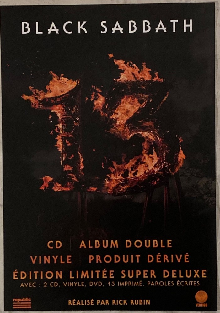 Black Sabbath 2013 Two-Sided Canadian Promo Poster 13 Ozzy Osbourne Rick Rubin