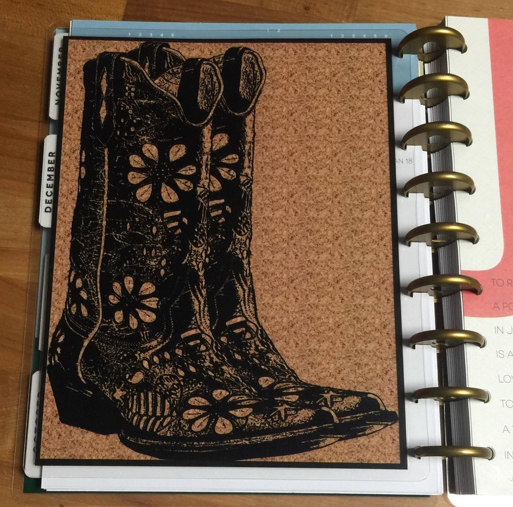 Cowboy Boots Quote Dashboard Insert for use with Classic Happy Planner