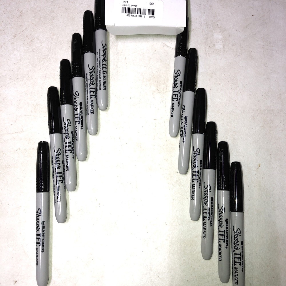 13401 Sharpie T.E.C. (Trace Element Certified) Stick Marker, Black Ink, 12 Pack
