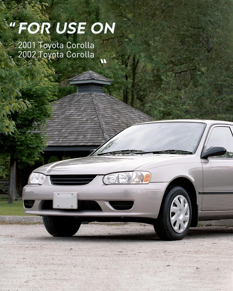 Headlight Assembly Compatible with 2001 2002 Toyota Corolla Replacement Headlam