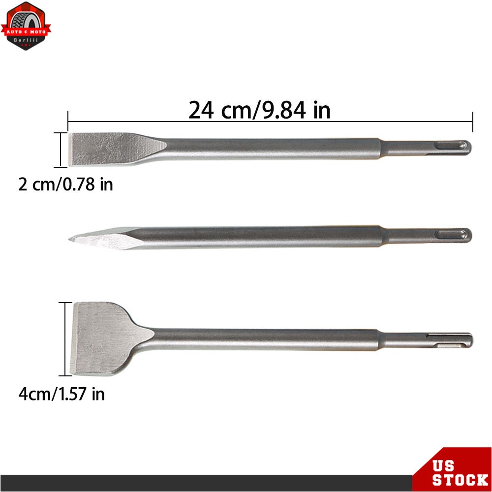 SDS plus Chisel Set Concrete Drill Bit Set Rotary Hammer Bits 6 Pcs New