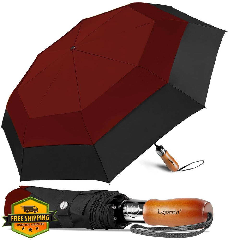 Lejorain Large Golf Umbrella Auto Open Close Vented Windproof Fold
