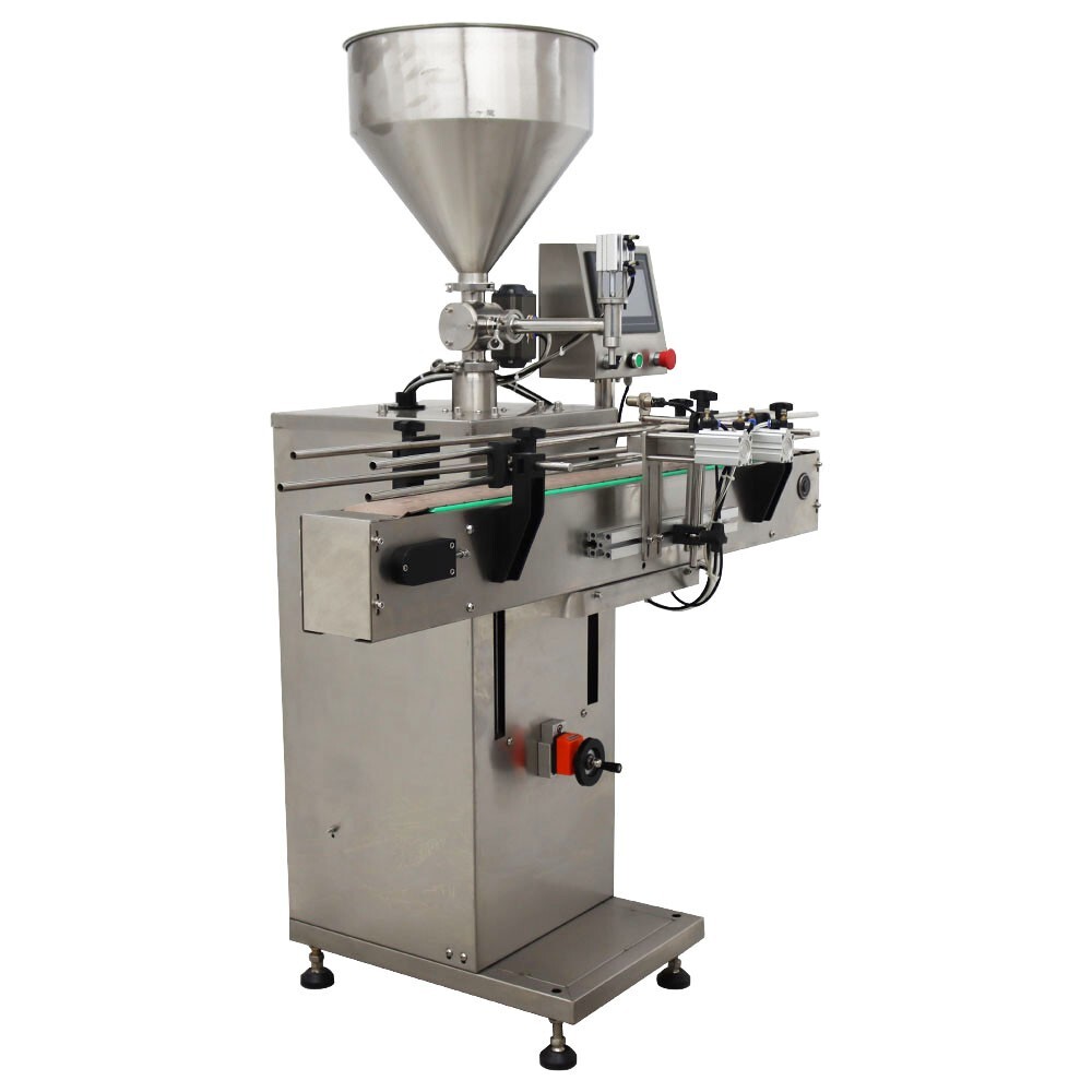 Automatic Servo Paste Liquid Filling Machine Single Head Filler w/Chain Conveyor