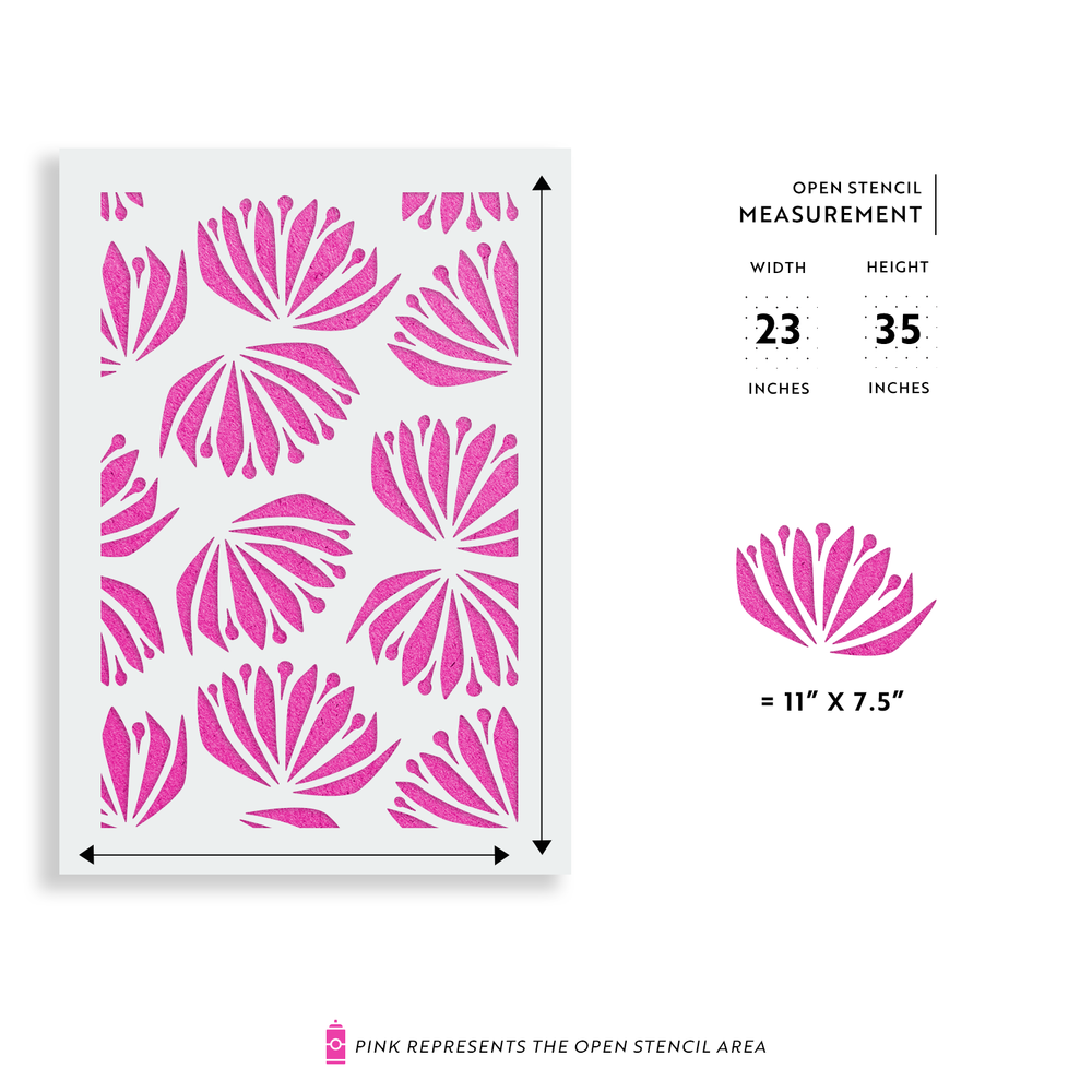 Scandinavian Thistle Pattern Wall Stencil - Large, Reusable Wall Pattern Stencil