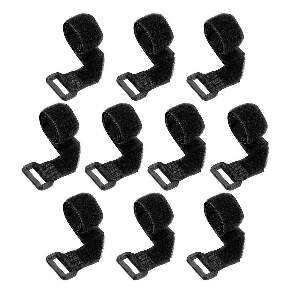 10pcs Reusable Cinch Straps 0.8"x12" Hook and Loop Cable Securing Straps, Black