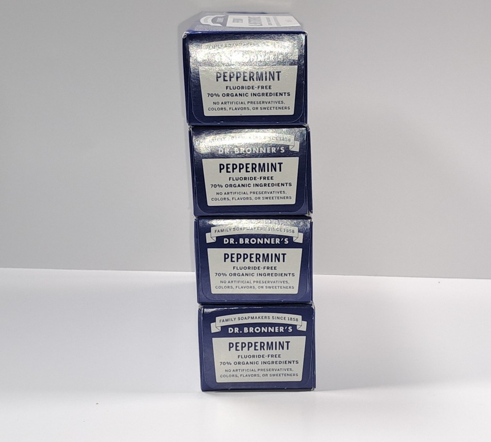 4 Pack Dr. Bronner's Peppermint Organic All-One Toothpaste 5 Oz. Each.