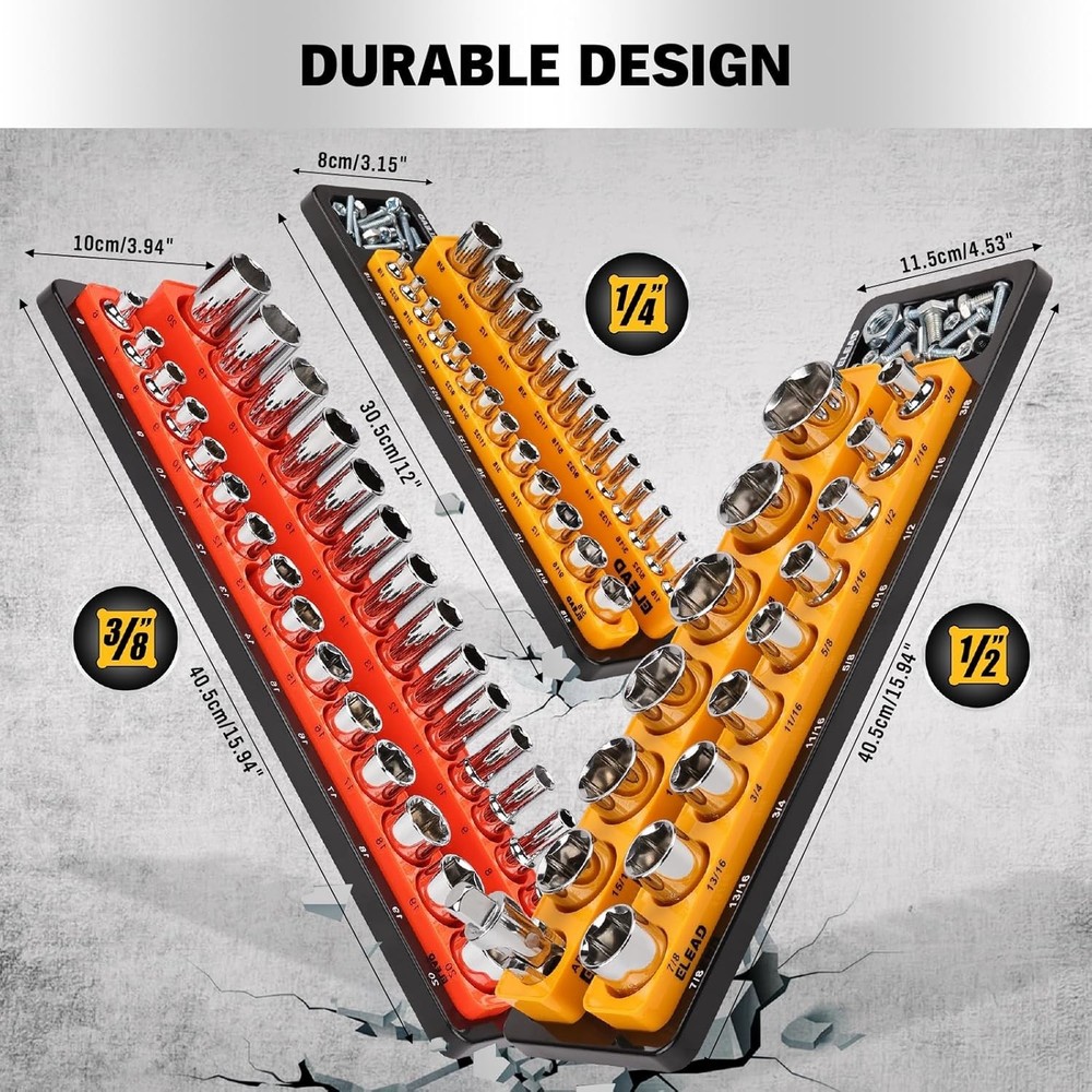Durable Magnetic Socket Holder Set - Organize 143 Sockets with Ease and Speed