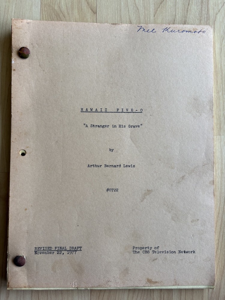 Hawaii Five-O 'A Stranger in His Grave' Original Script Revised Final Draft 1977