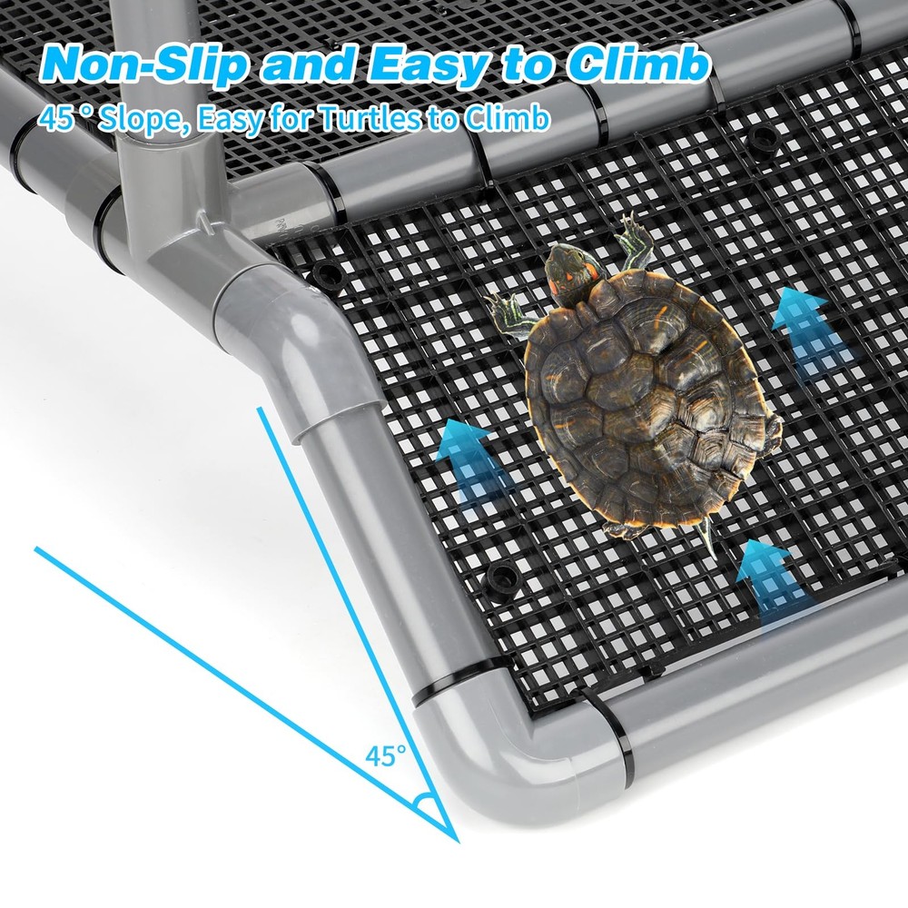 SKARUS Extra Large Hanging Turtle Basking Platform, 13.4"19″ Wider Turtle Doc...