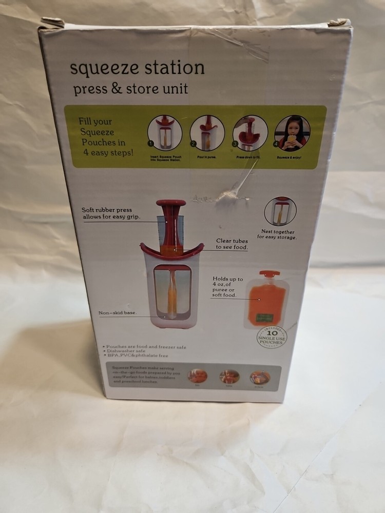 Squeeze Station Press & Store Unit- Includes 10 Single Pouches