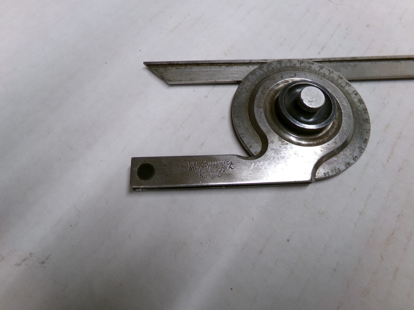 Starrett No 360 Protractor In Wooden Case Incomplete