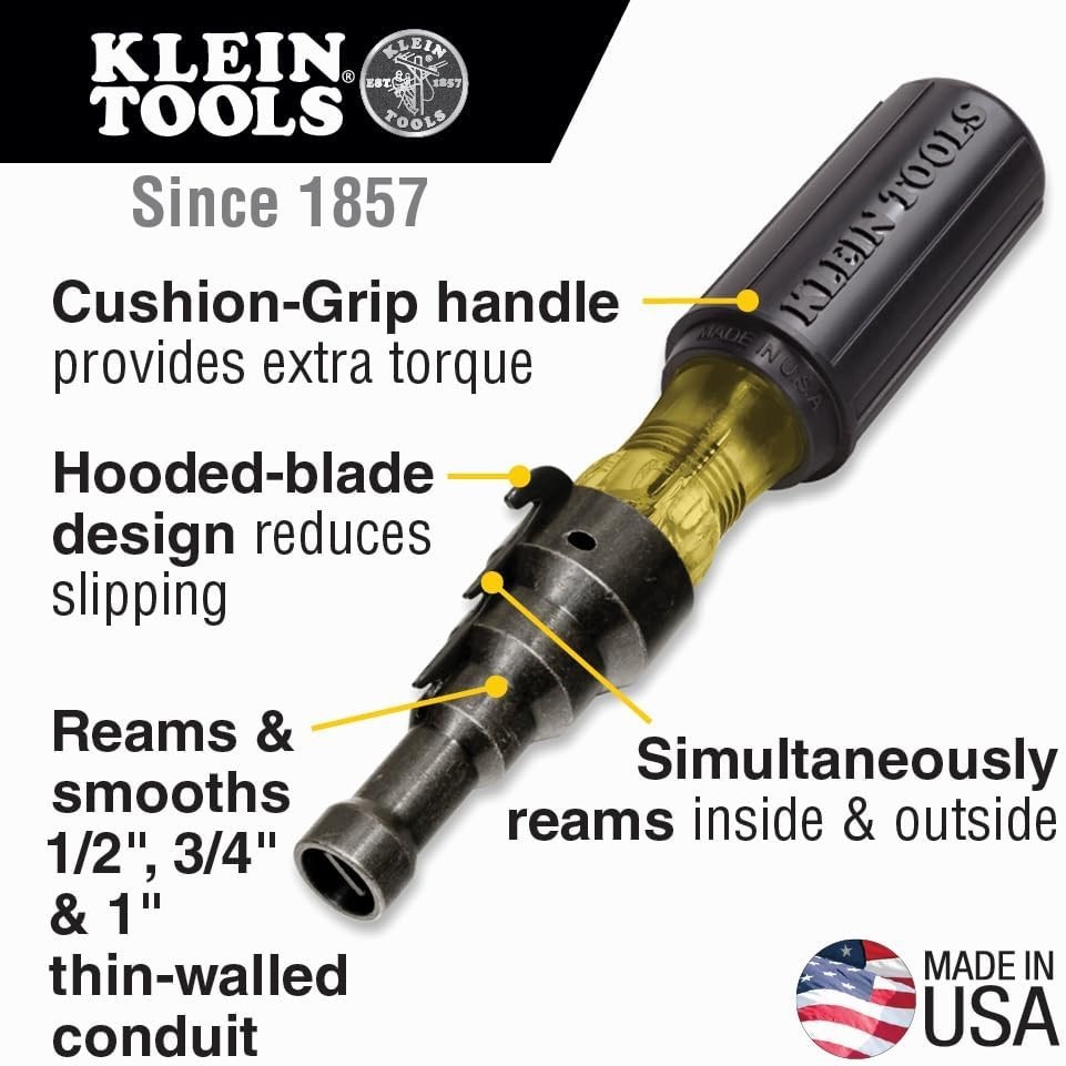 Klein 80073 Reaming Driver Kit with Conduit Reamer Magnetic Level Replacement