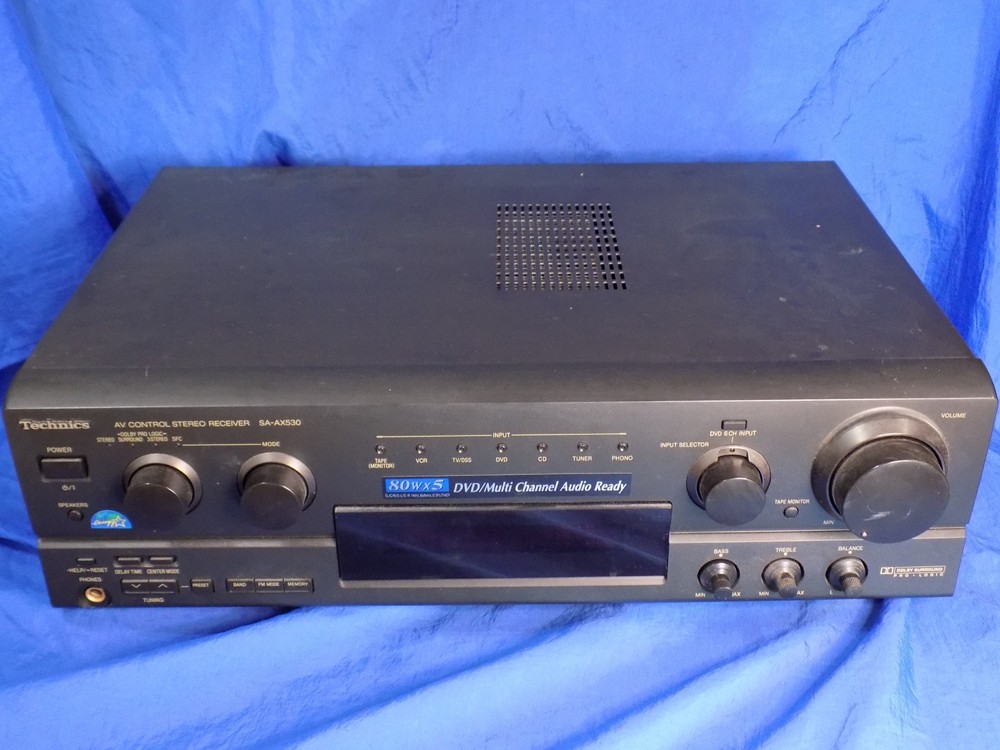 Technics SA-AX530 AV Control Stereo Receiver 80w x5 Multi Channel Remote Bundle