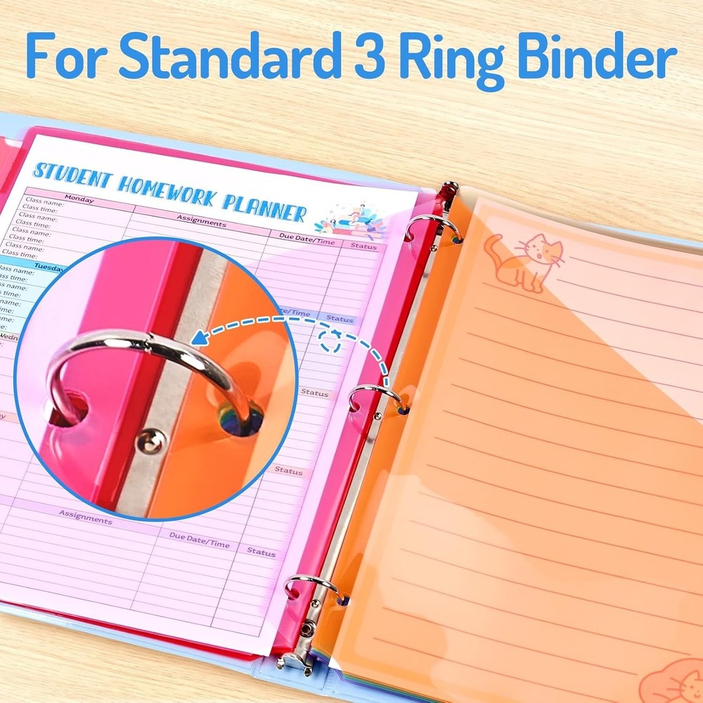 Multicolor 2-Pocket Binder Dividers, 48 Count