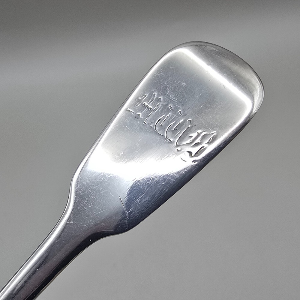 Georgian Sterling Silver Dessert Spoon Fiddle Pattern by Thomas Dicks 1822