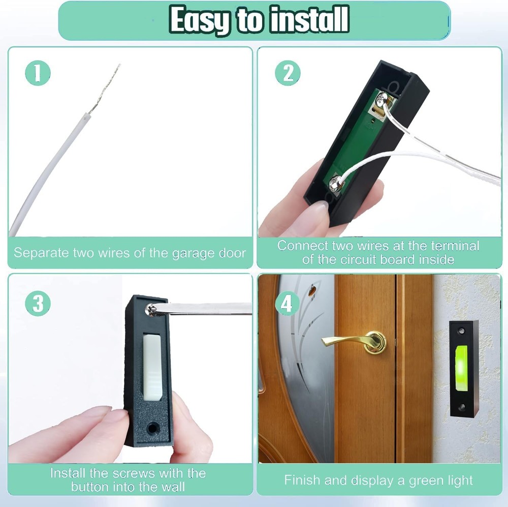 LED Lighted Doorbell Button Wired, Door Bell Ringer Push Buttons Replacement Wal