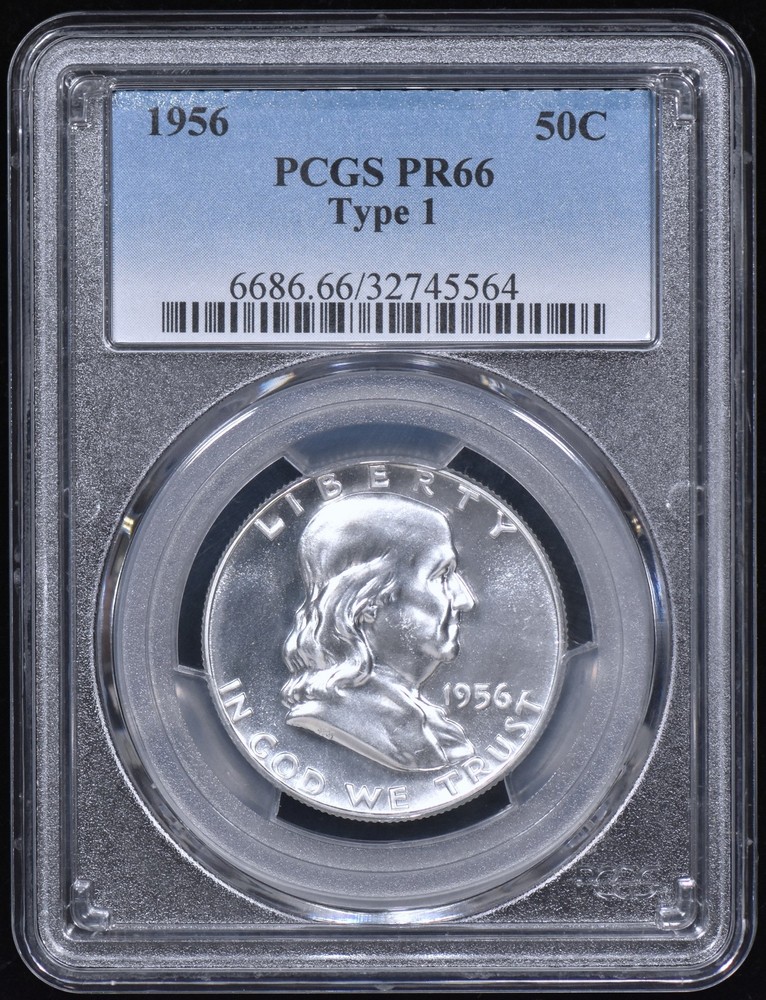 1956 Type 1 Proof Franklin Half Dollar 50c PCGS PR66