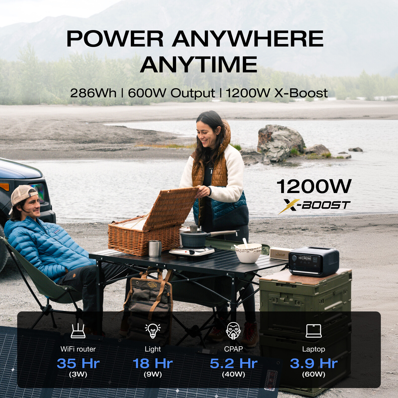 EcoFlow 572Wh River 3 Plus Portable Power Station with EB300 Extra Battery