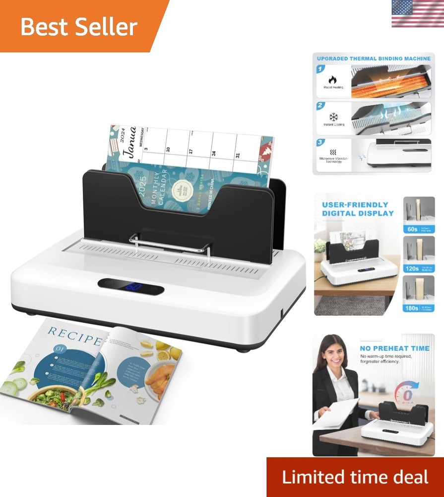 Effortless Thermal Binding Machine for 500 Sheets - Instant Results, A4/A5 Sizes